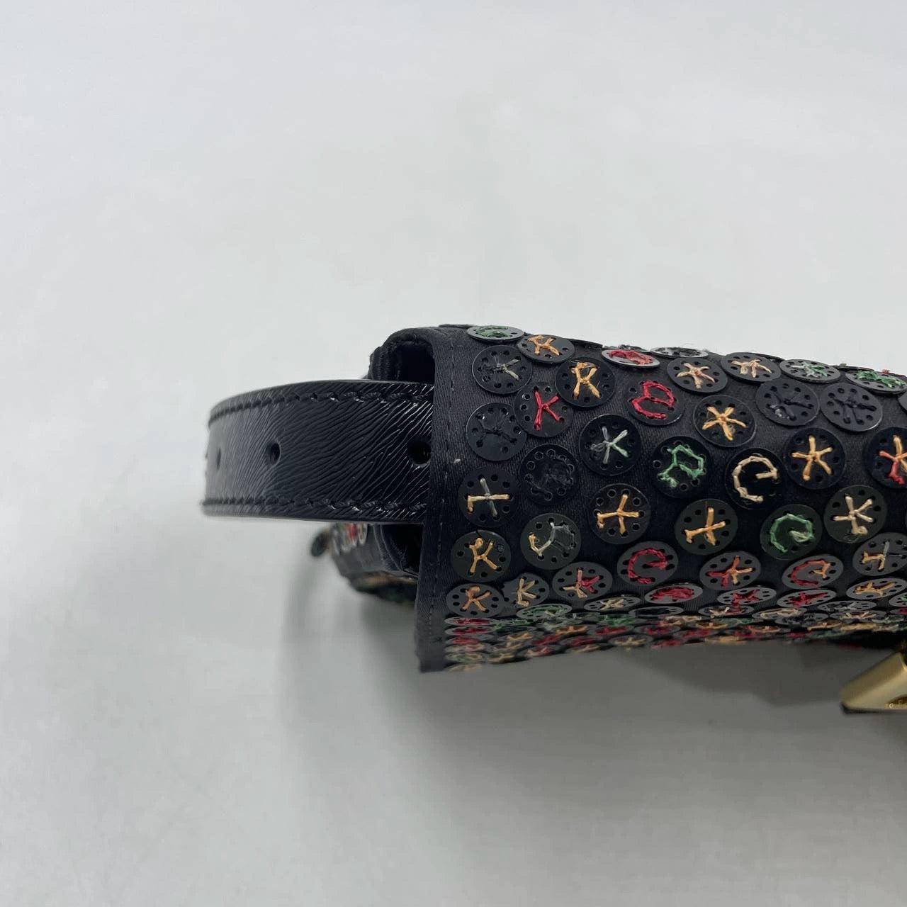 Fendi Baguette Multicolor Button Embroidered Leather Shoulder bag For Sale 10