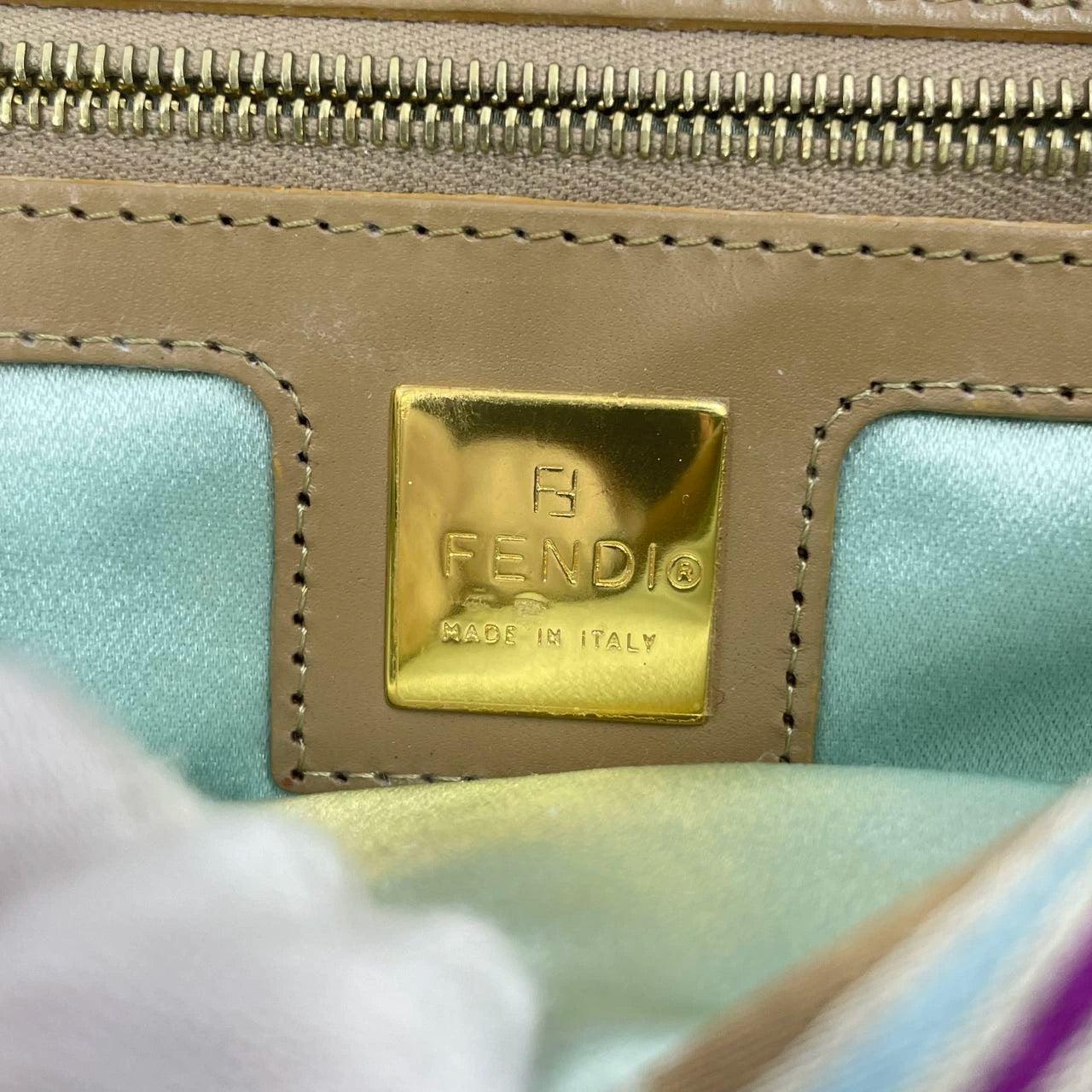 FENDI Baguette Multicolor Purple Fabric with Psychedelic prints 6