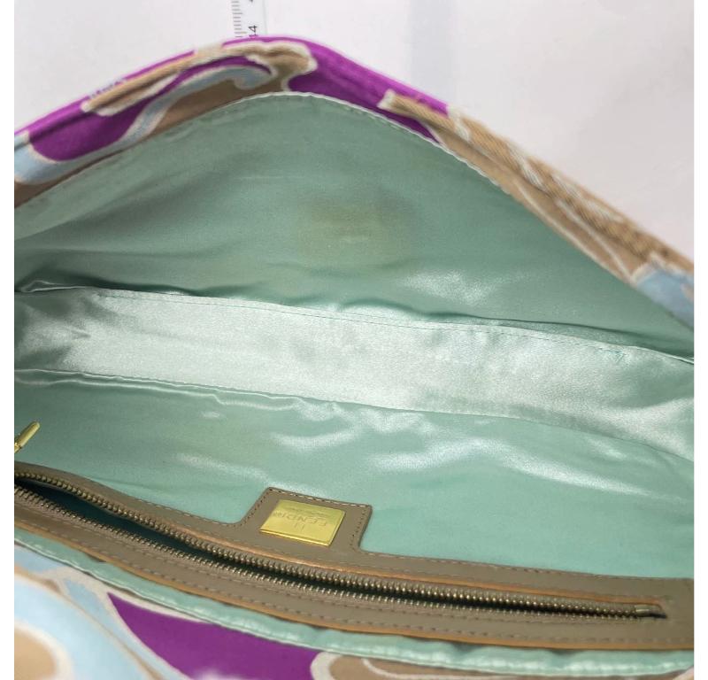 FENDI Baguette Multicolor Purple Fabric with Psychedelic prints 7
