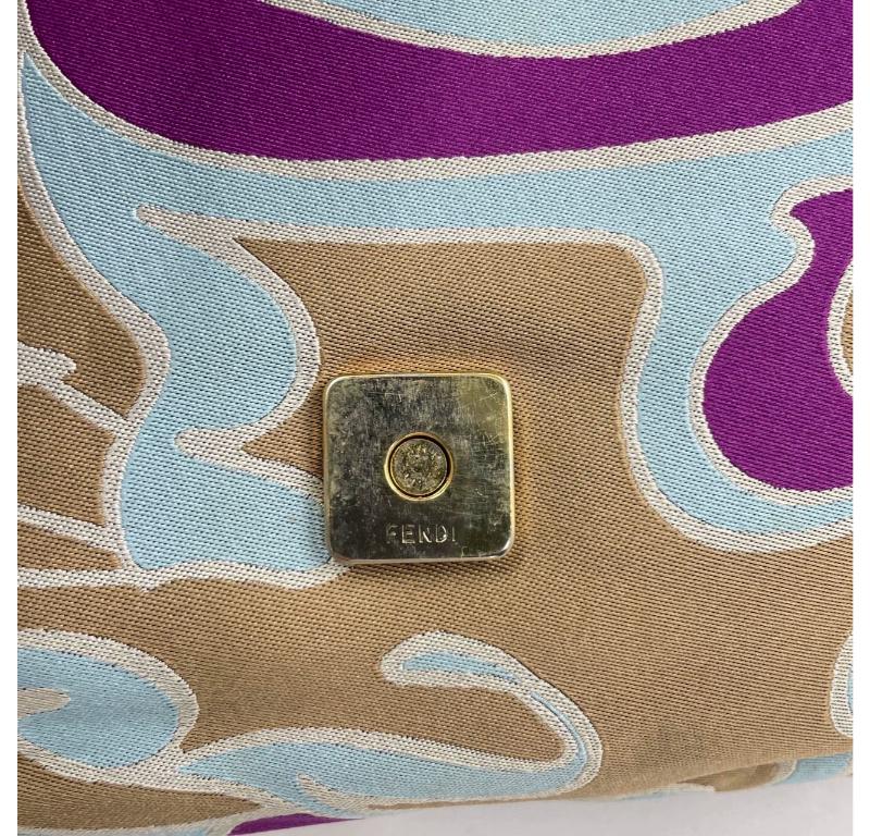 FENDI Baguette Multicolor Purple Fabric with Psychedelic prints 9