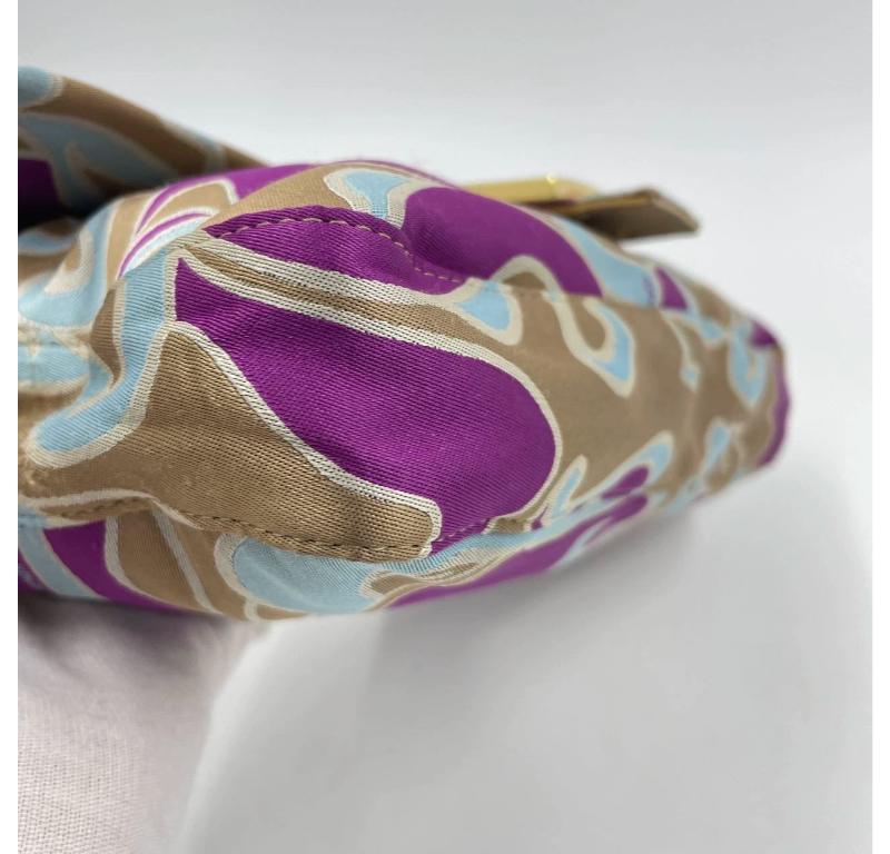 FENDI Baguette Multicolor Purple Fabric with Psychedelic prints 13