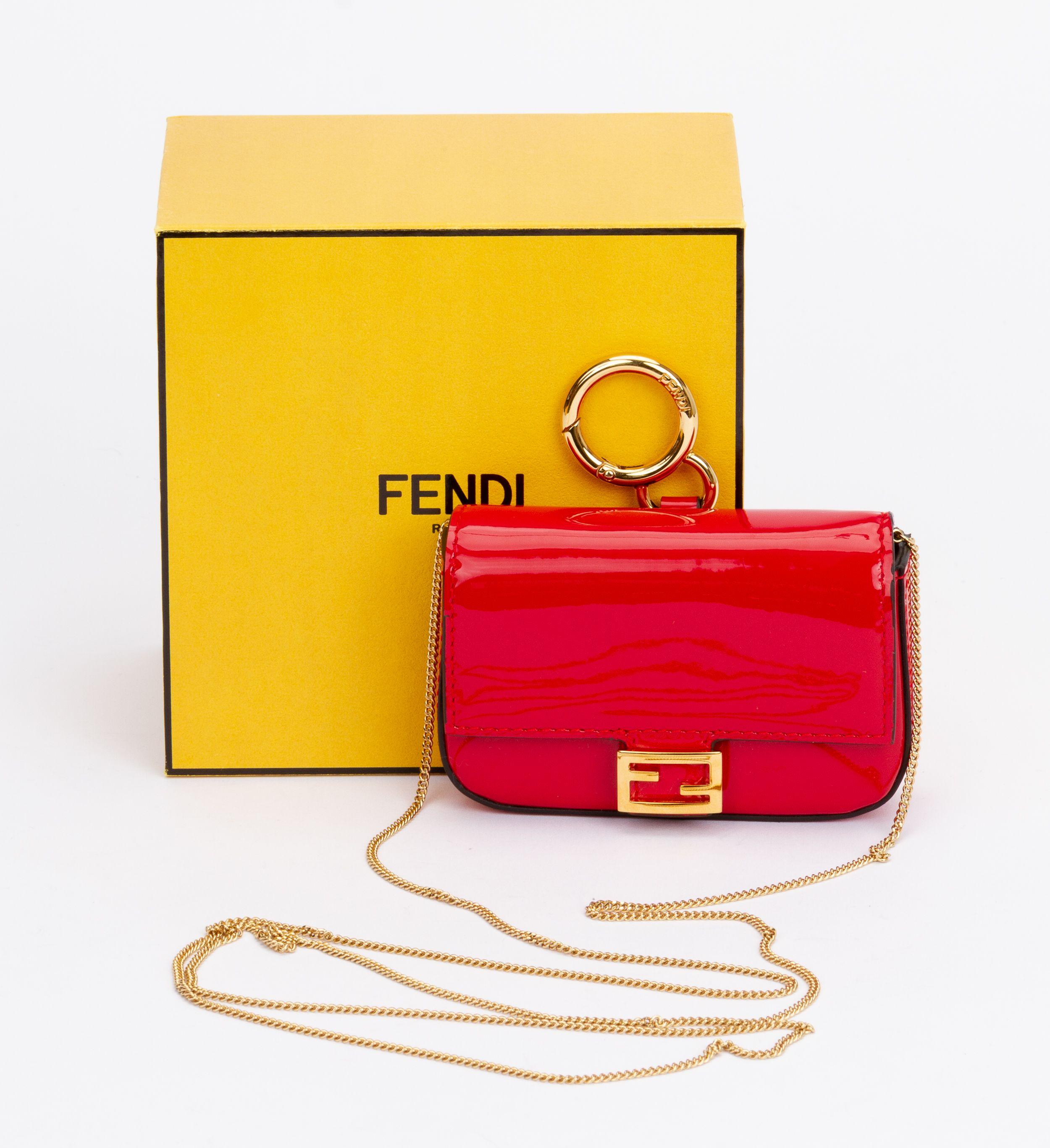 Women's Fendi Baguette Nano Bag Charm Red For Sale