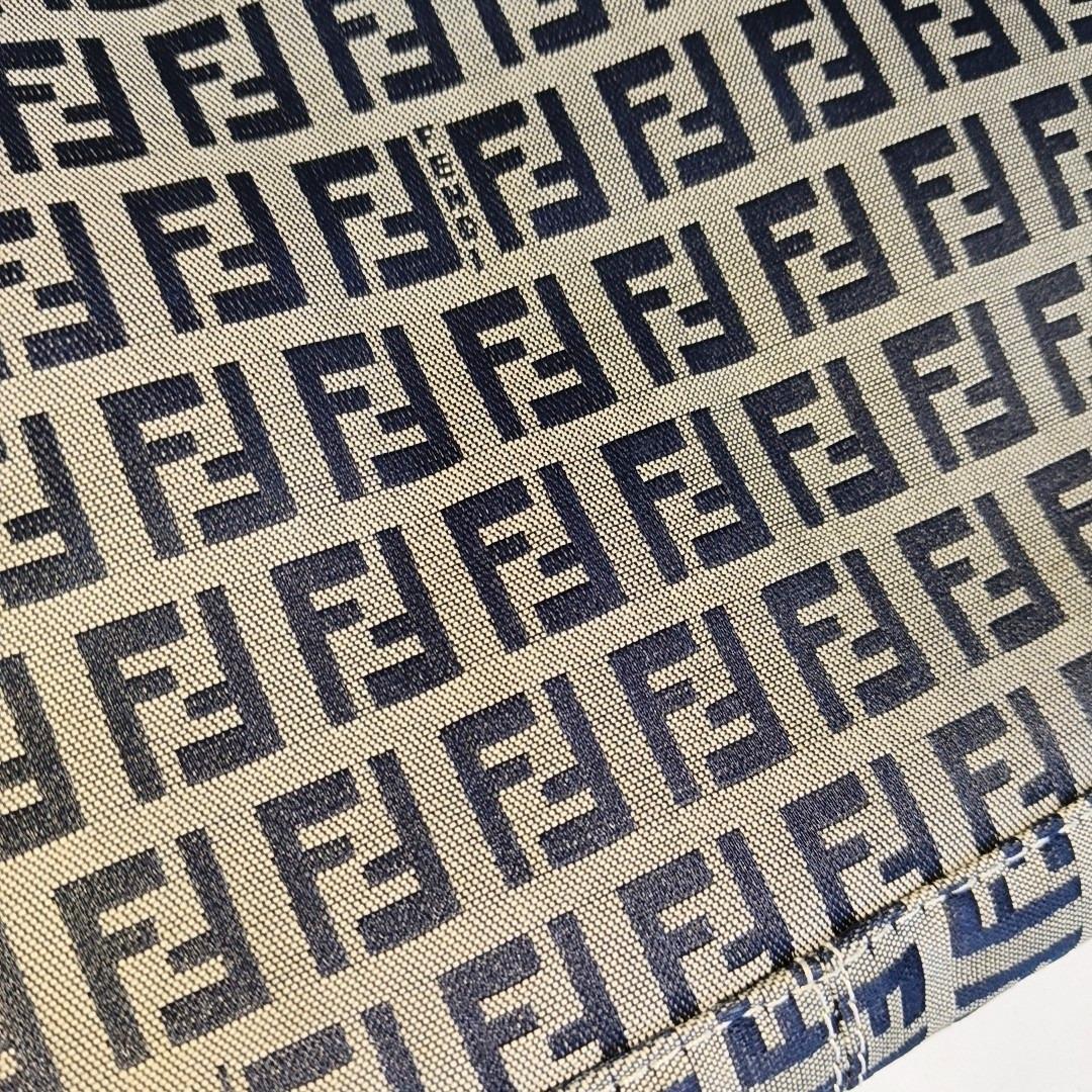 Fendi Baguette Navy Zucchino Print Monogram 8