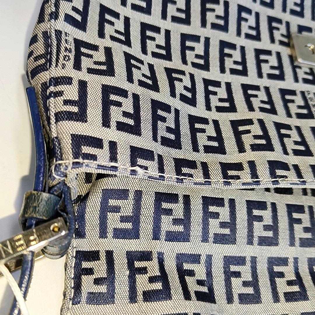 Fendi Baguette Navy Zucchino Print Monogram 10