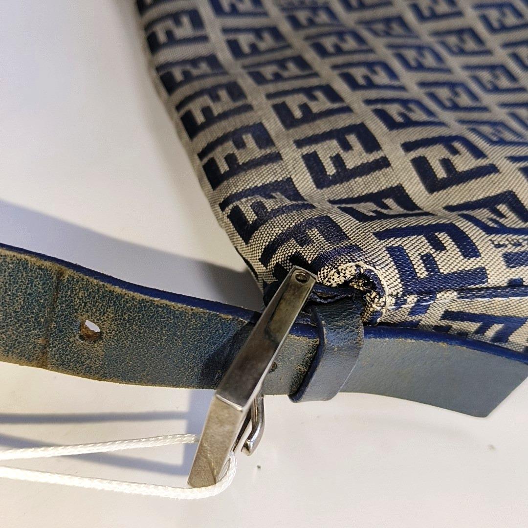 Fendi Baguette Navy Zucchino Print Monogram 11