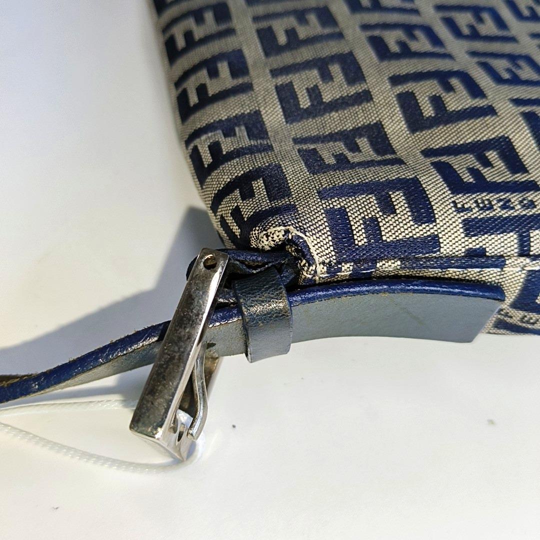 Fendi Baguette Navy Zucchino Print Monogram 12
