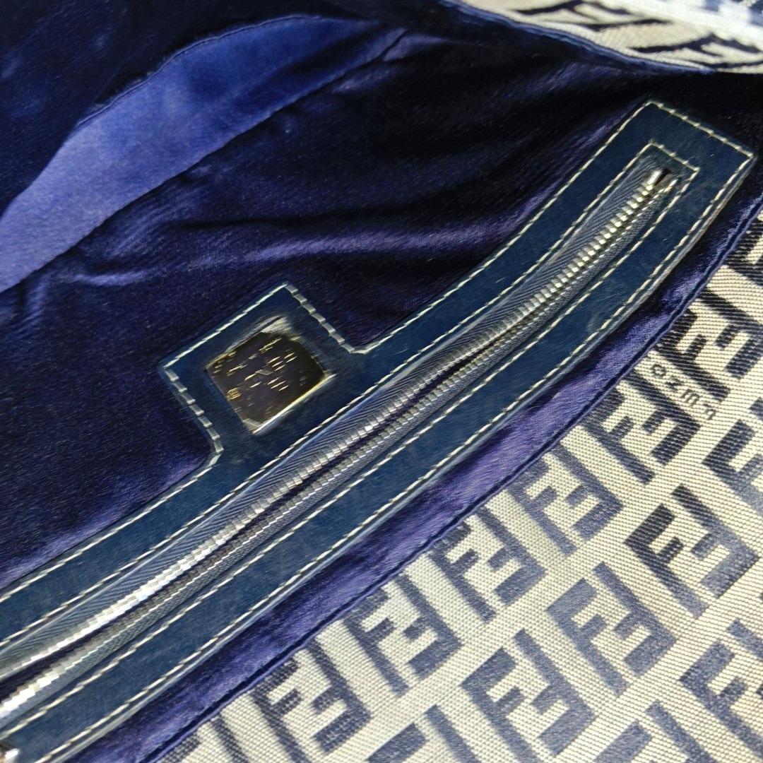 Fendi Baguette Navy Zucchino Print Monogram 1
