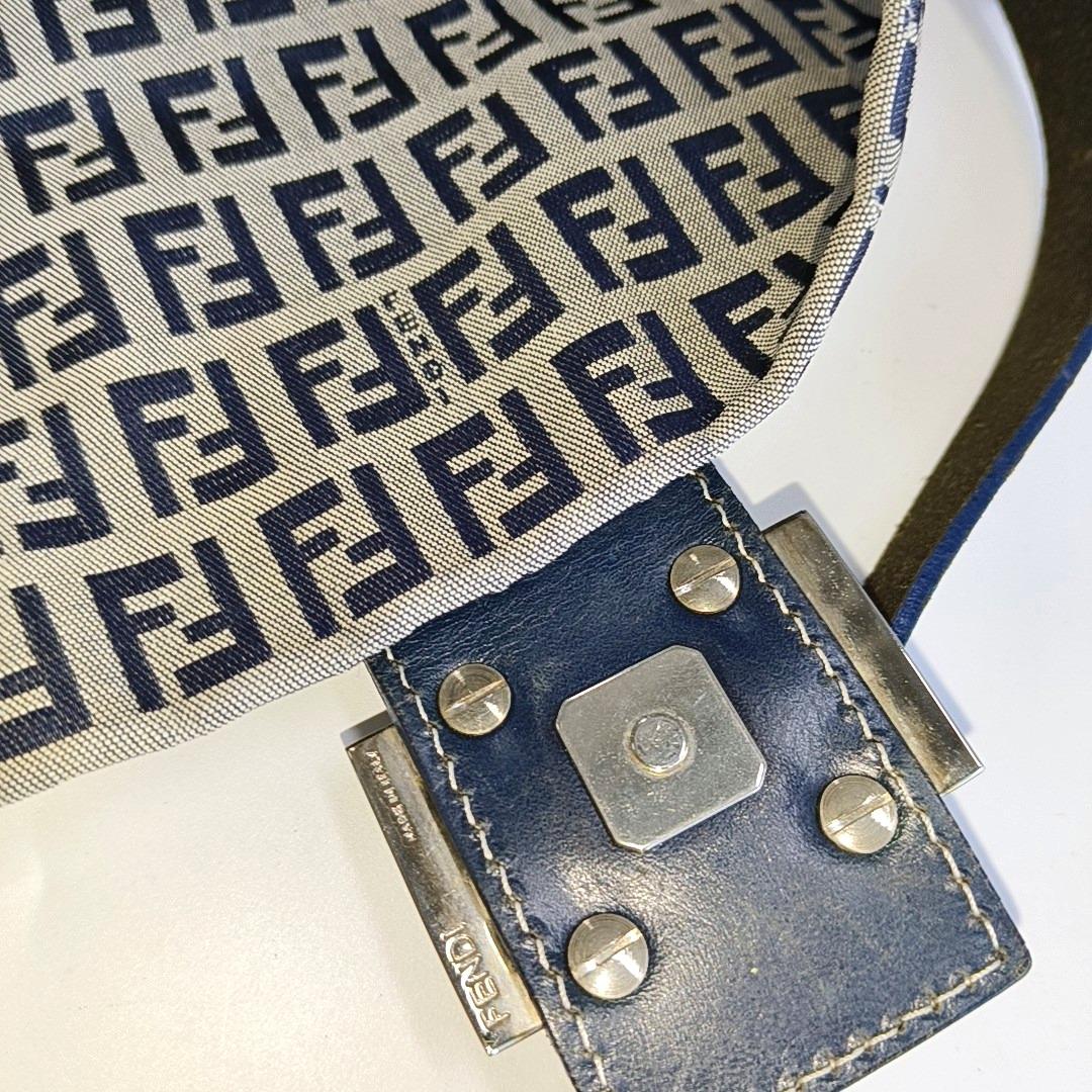 Fendi Baguette Navy Zucchino Print Monogram 2