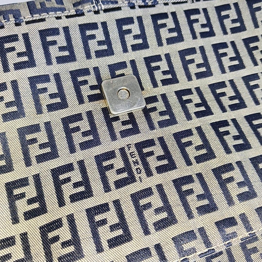 Fendi Baguette Navy Zucchino Print Monogram 3
