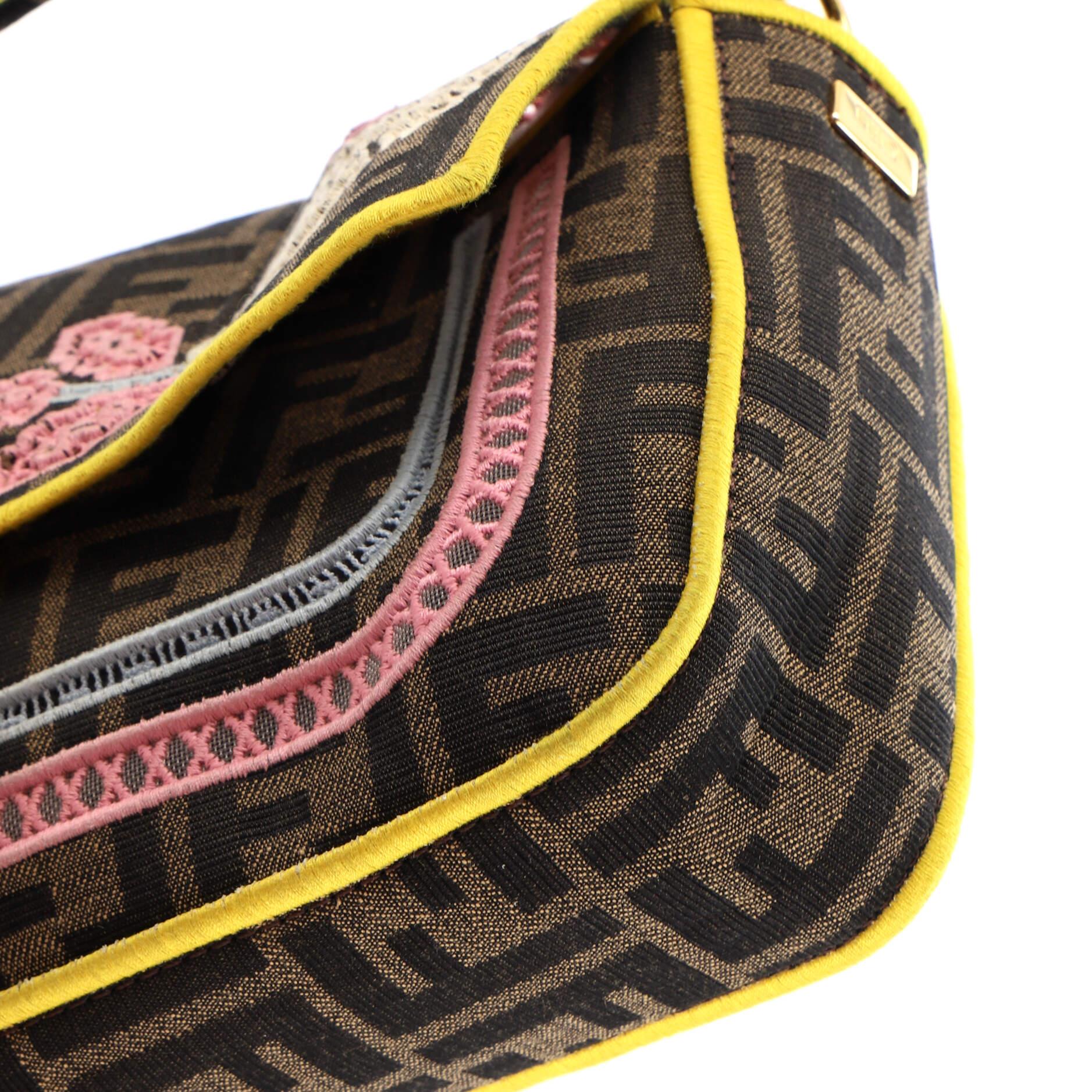 Fendi Baguette NM Bag Embroidered Zucca Canvas Medium For Sale 1