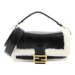 Fendi Baguette NM Bag Shearling and Leather Large