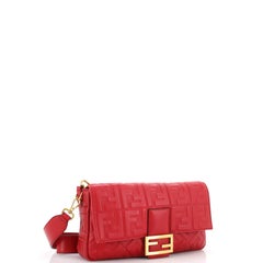 Fendi Baguette NM Bag Zucca Embossed Leather Large