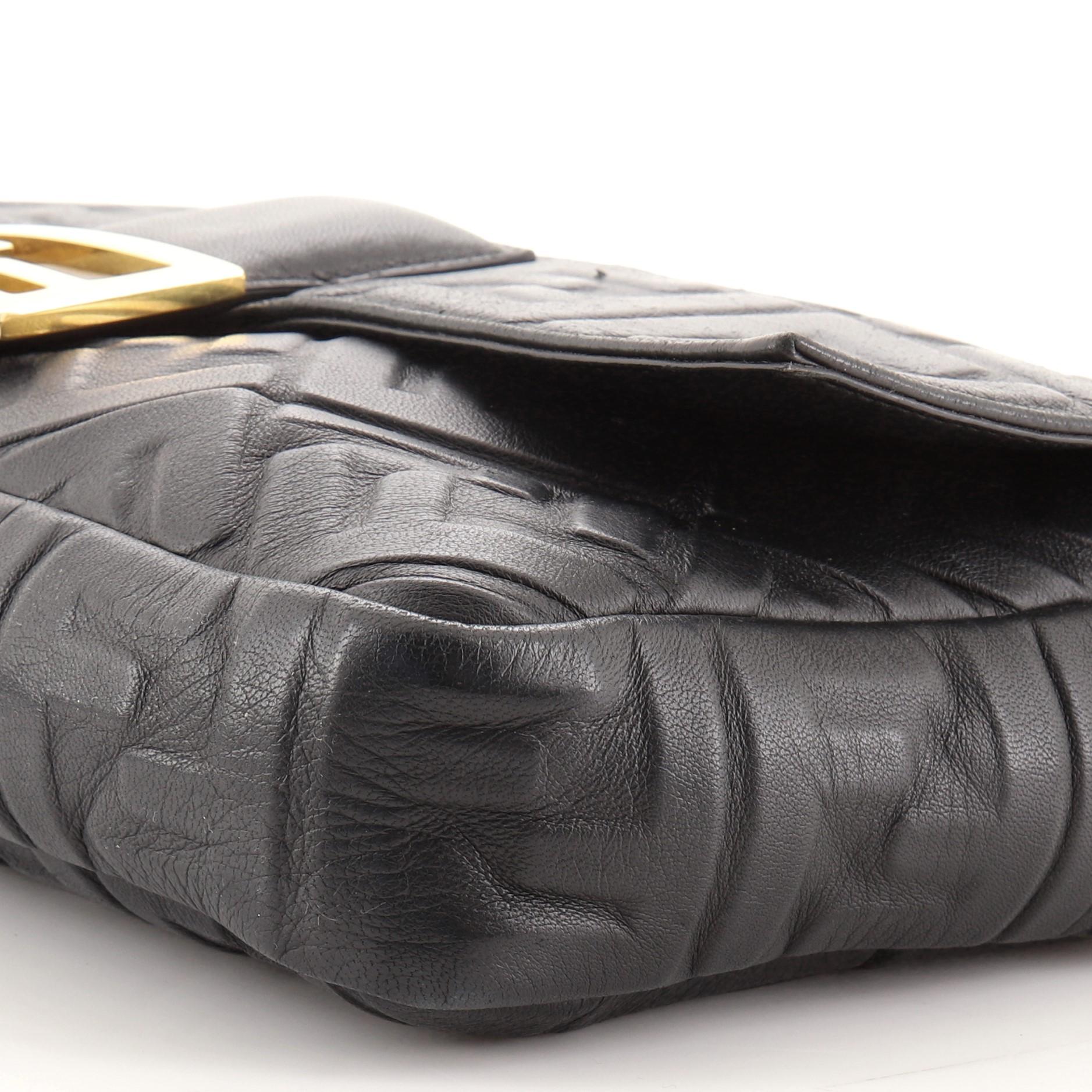 Fendi Baguette NM Bag Zucca Embossed Leather Large 1