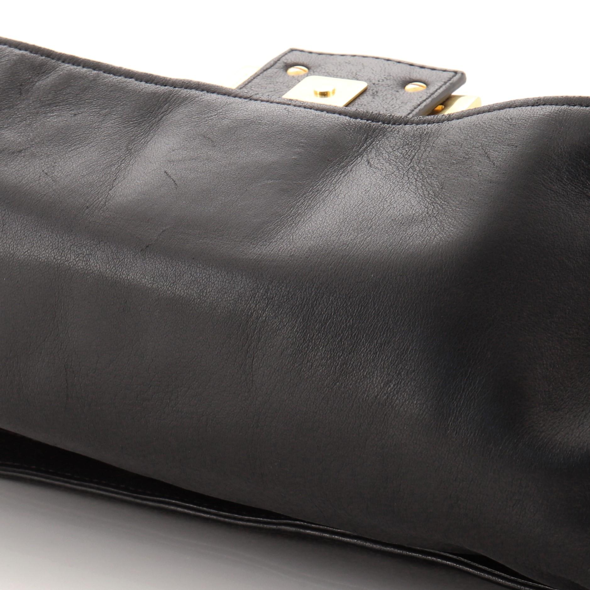 Fendi Baguette NM Bag Zucca Embossed Leather Large 2