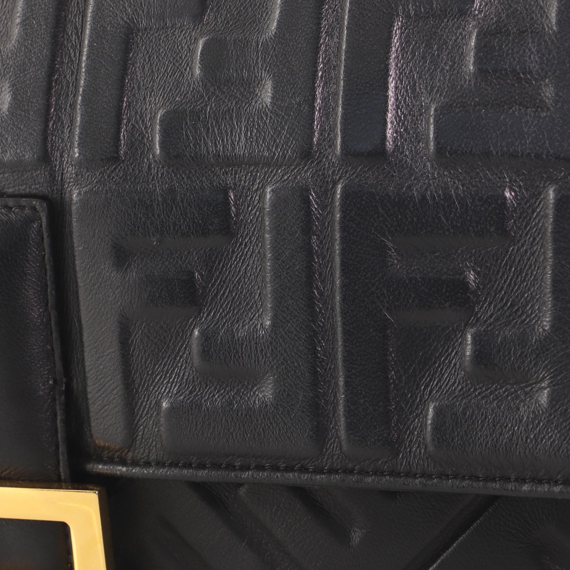 Fendi Baguette NM Bag Zucca Embossed Leather Large 3