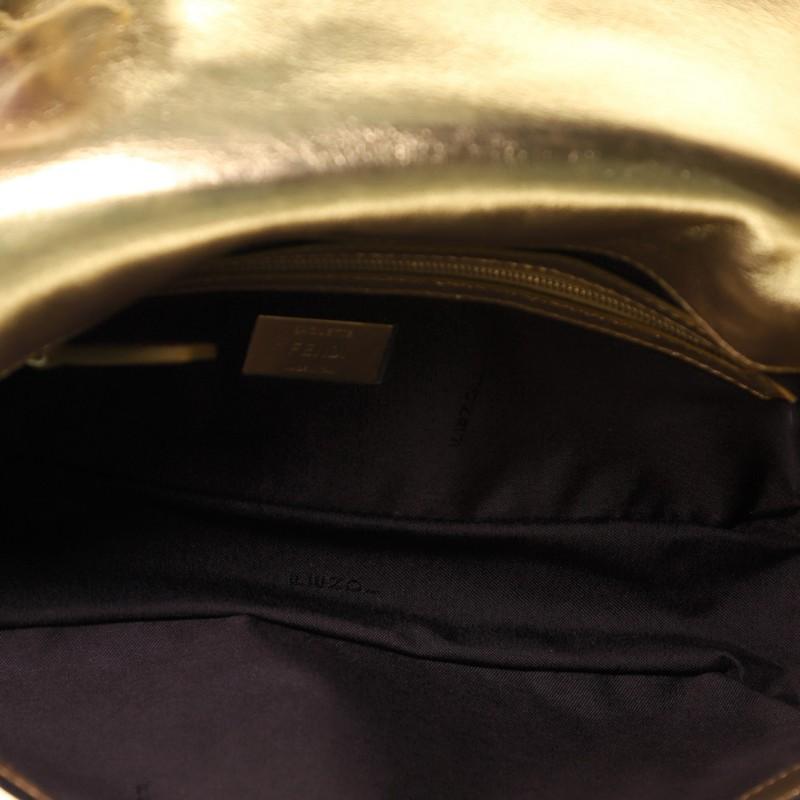 Beige Fendi Baguette NM Bag Zucca Embossed Leather Medium