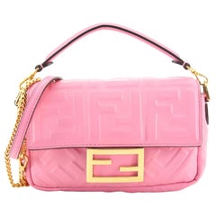 Fendi Baguette NM Bag Zucca Embossed Leather Mini