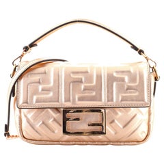 Fendi Baguette NM Bag Zucca Embossed Leather Mini