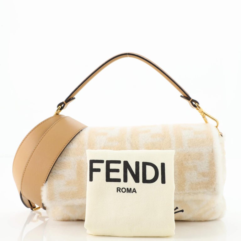 Fendi Baguette NM Shoulder Bag Shearling Pink Medium - Allu USA