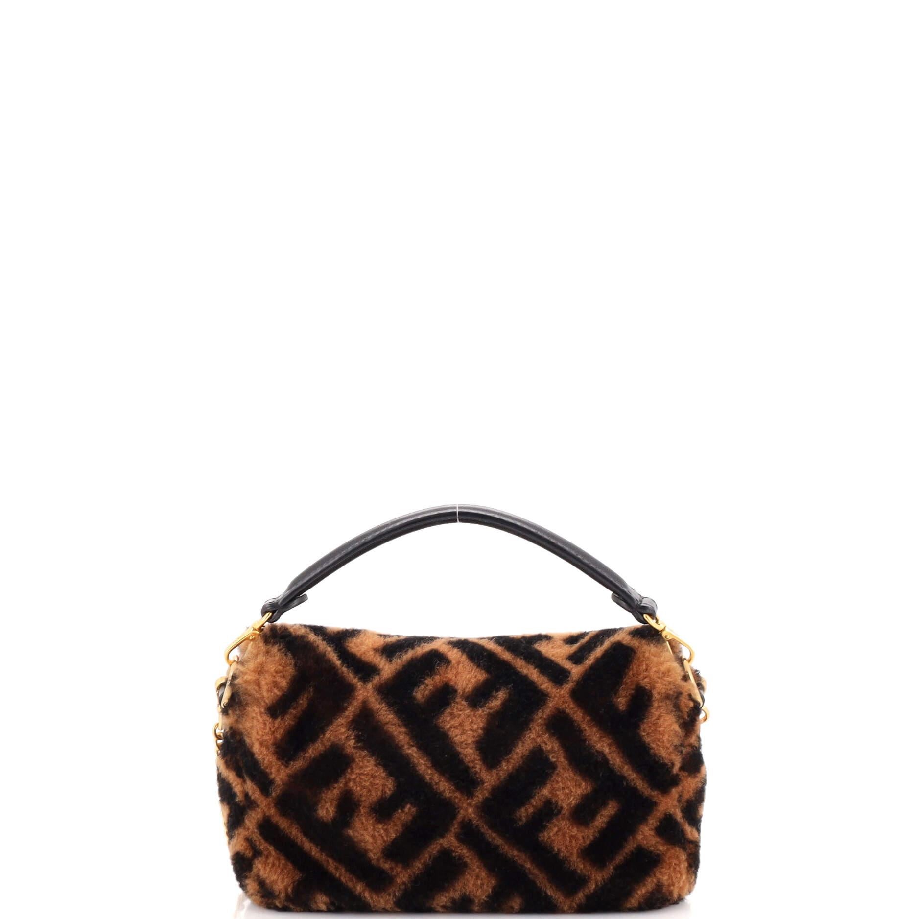 Fendi Baguette NM Bag Zucca Shearling Mini In Good Condition In NY, NY