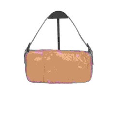 Fendi baguette nude pink python leather shoulder bag