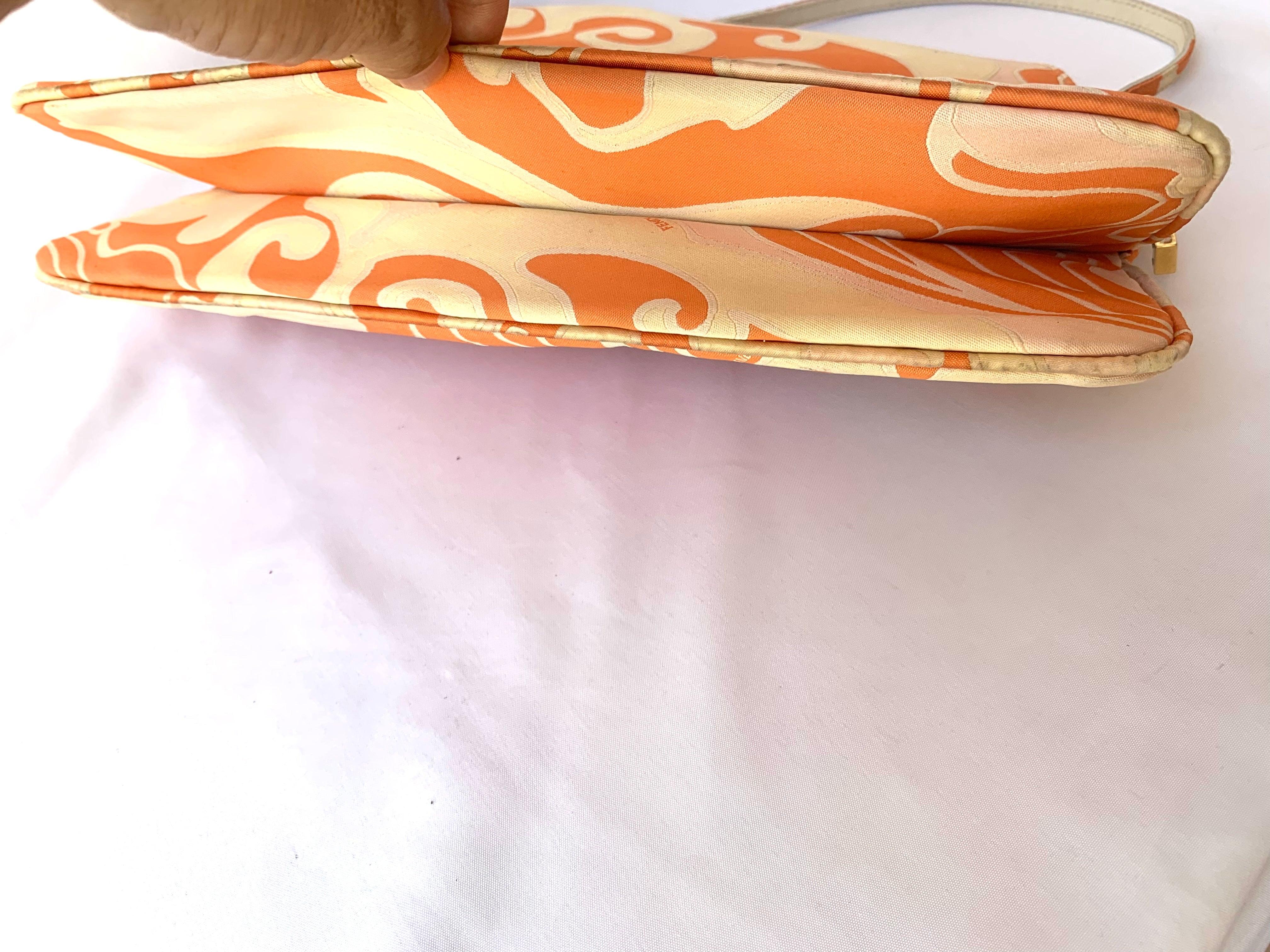Women's FENDI Baguette Orange Multicolor Silk with Psychedelic prints
