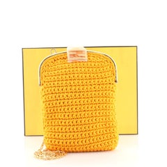 Fendi Baguette Phone Bag Woven Crochet Mini