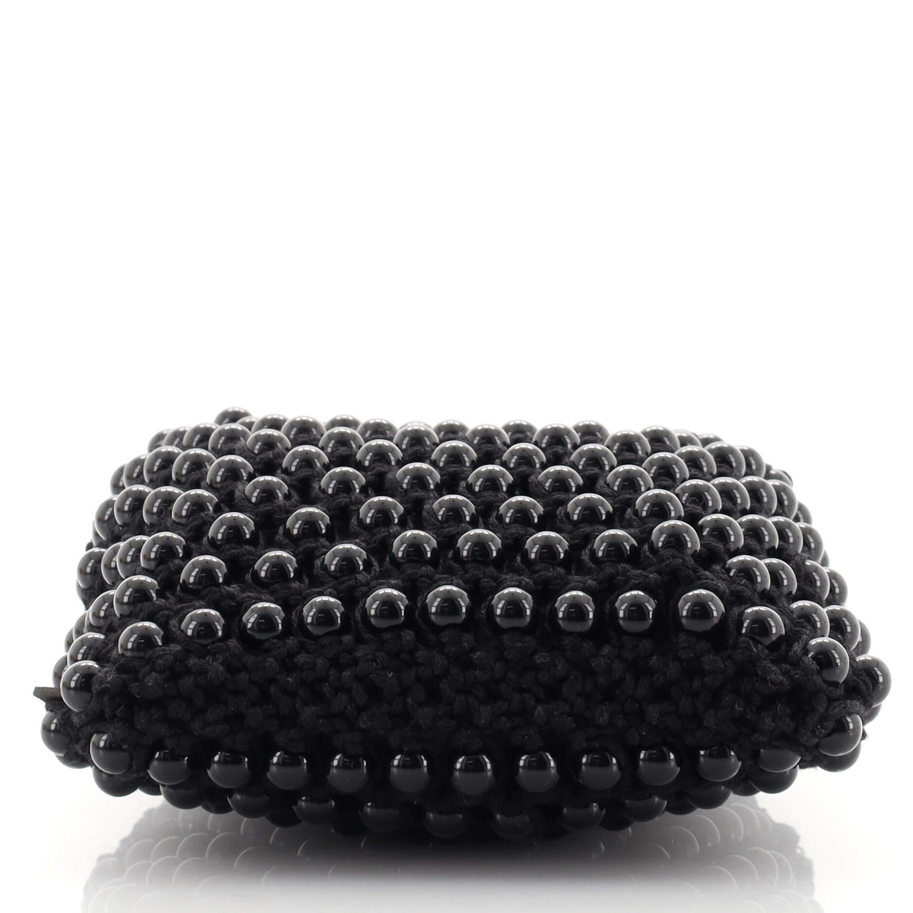 Women's or Men's Fendi Baguette Phone Bag Woven Crochet with Beads Mini