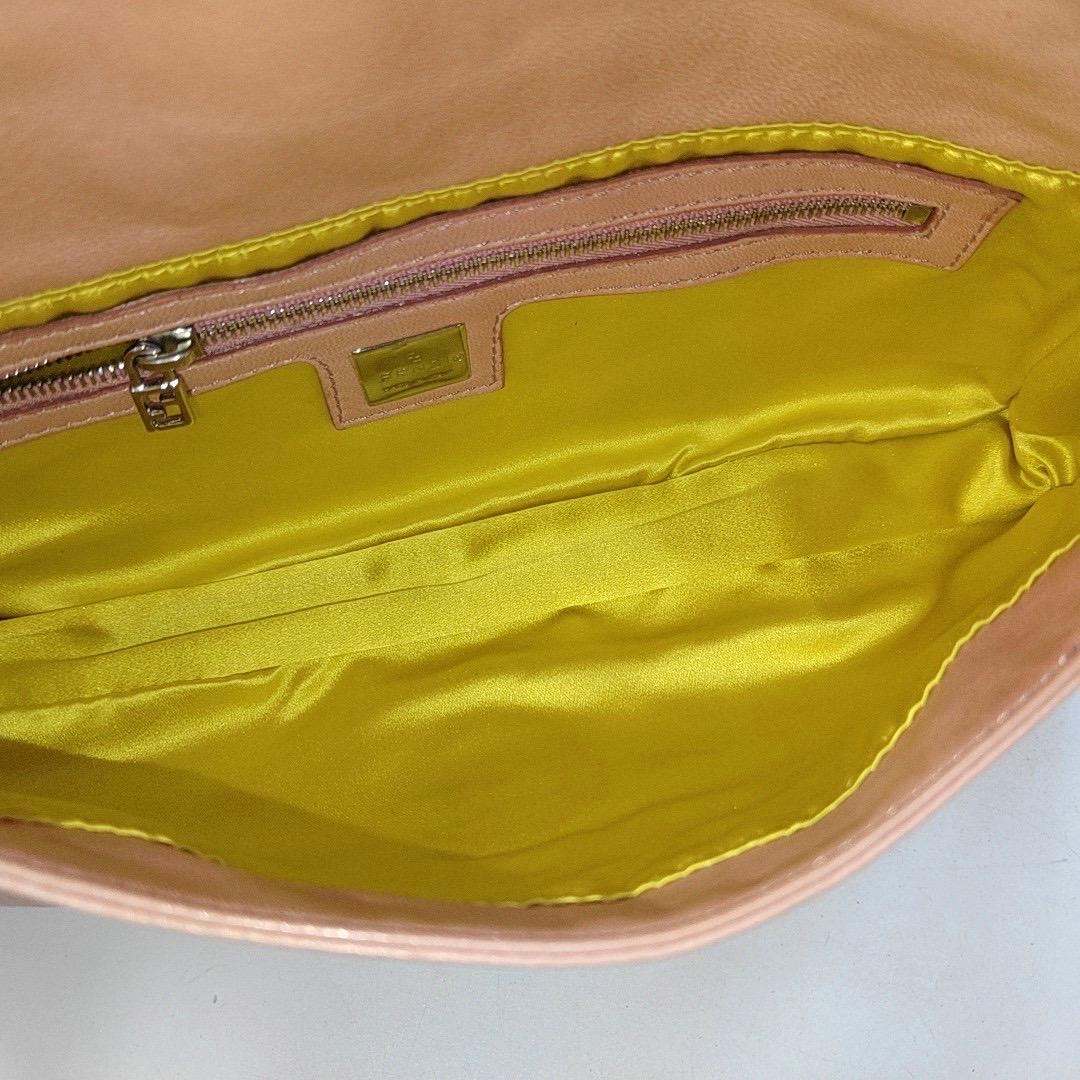 FENDI Baguette Pink Lambskin Leather For Sale 7