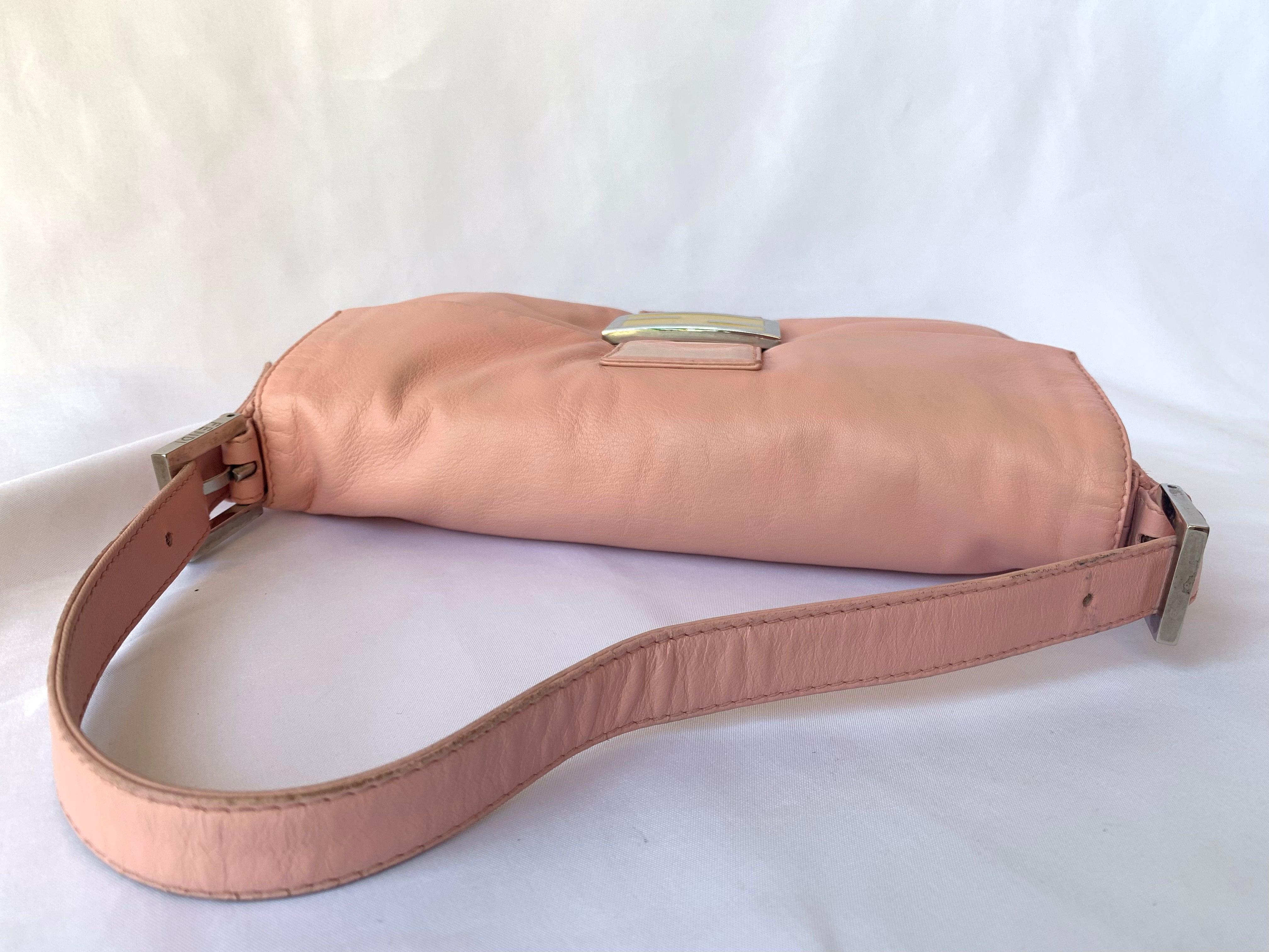 FENDI Baguette Pink Lambskin Leather 9