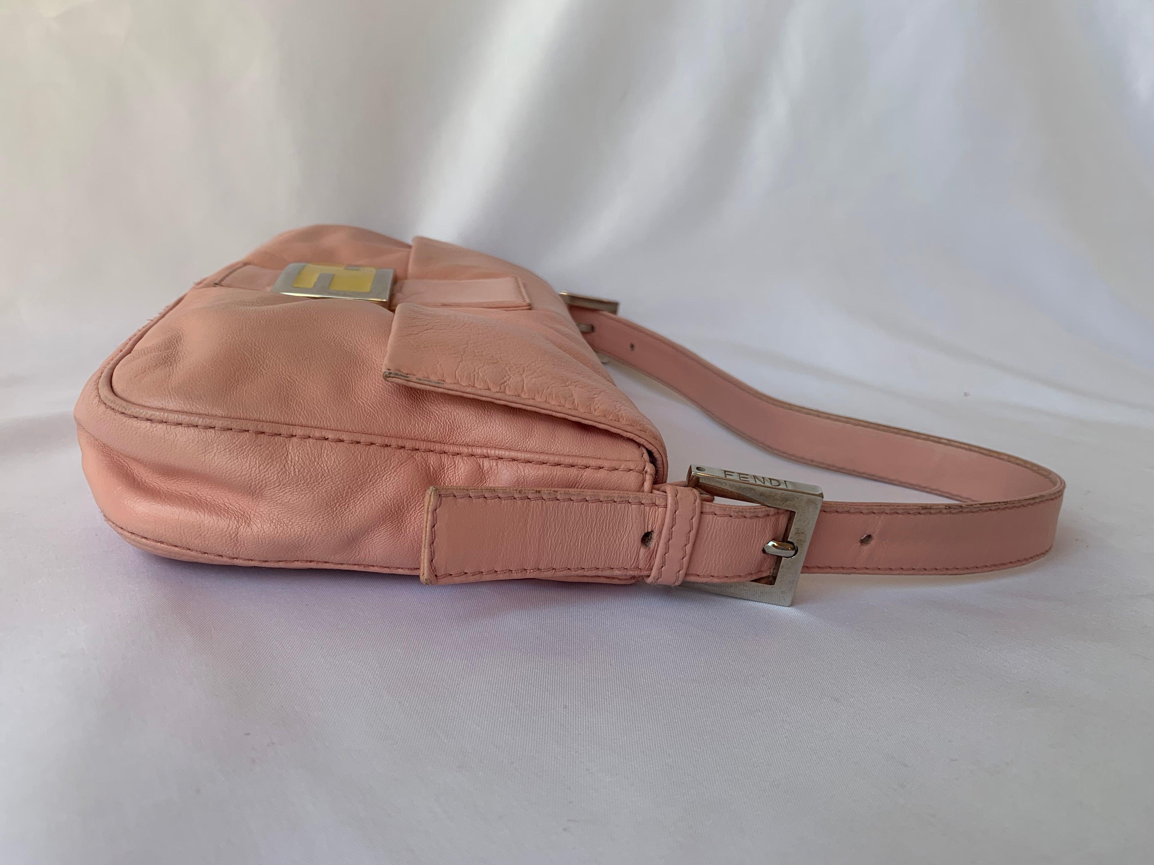 FENDI Baguette Pink Lambskin Leather 11