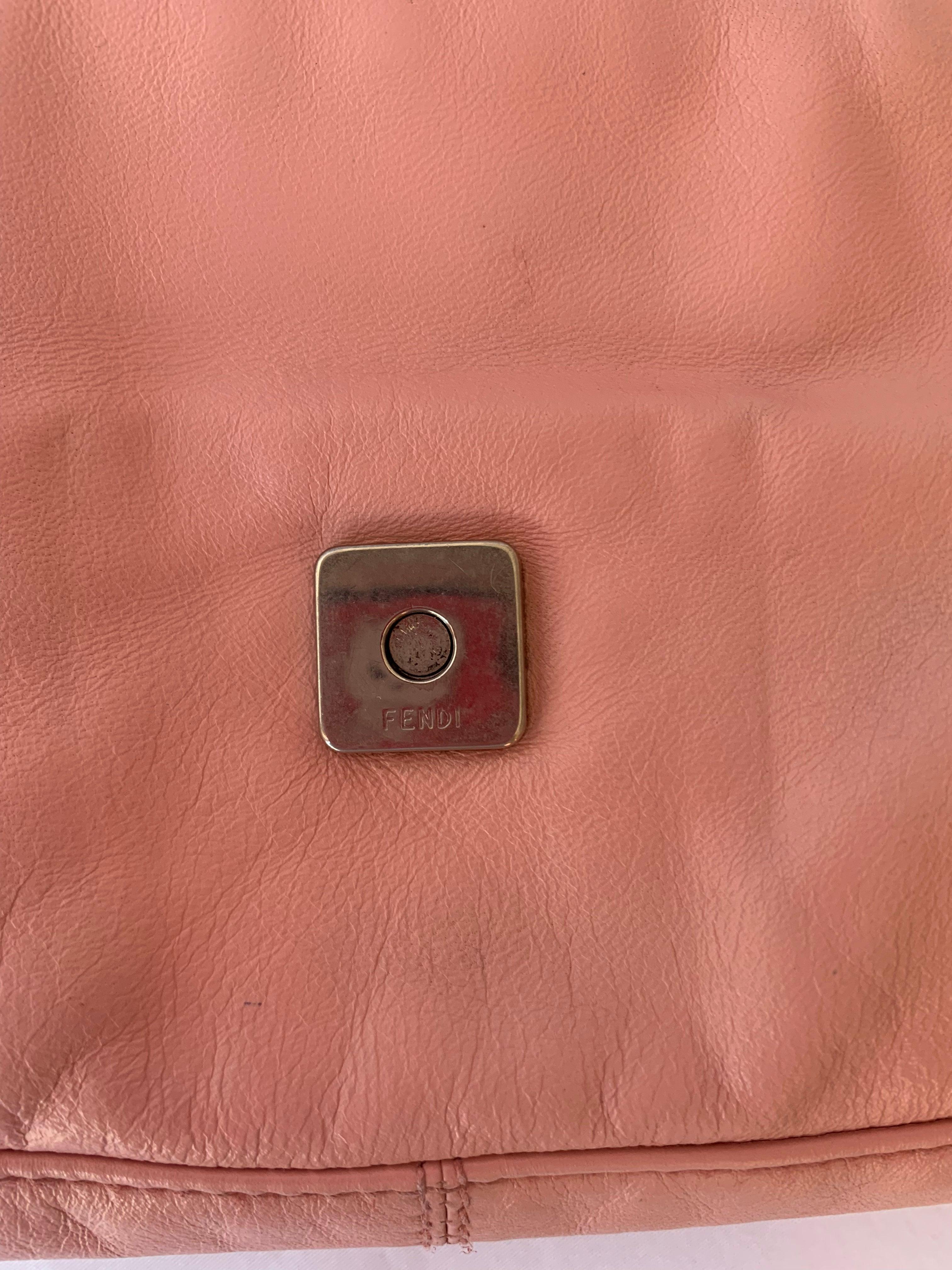 FENDI Baguette Pink Lambskin Leather 13