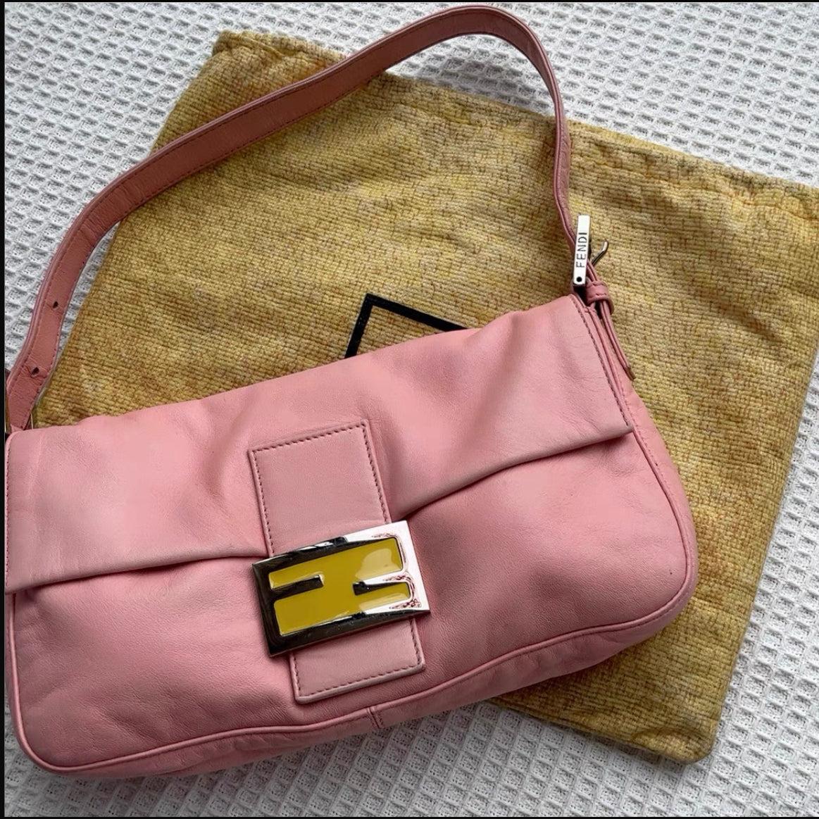 FENDI Baguette Pink Lambskin Leather
 These are professional photos of the actual bag offered by Luxbags.
 Vintage Fendi Baguette in pink lambskin leather 
 ;FENDI Baguette Pink Lambskin Leather is a classic, go-to accessory. Its buttery soft