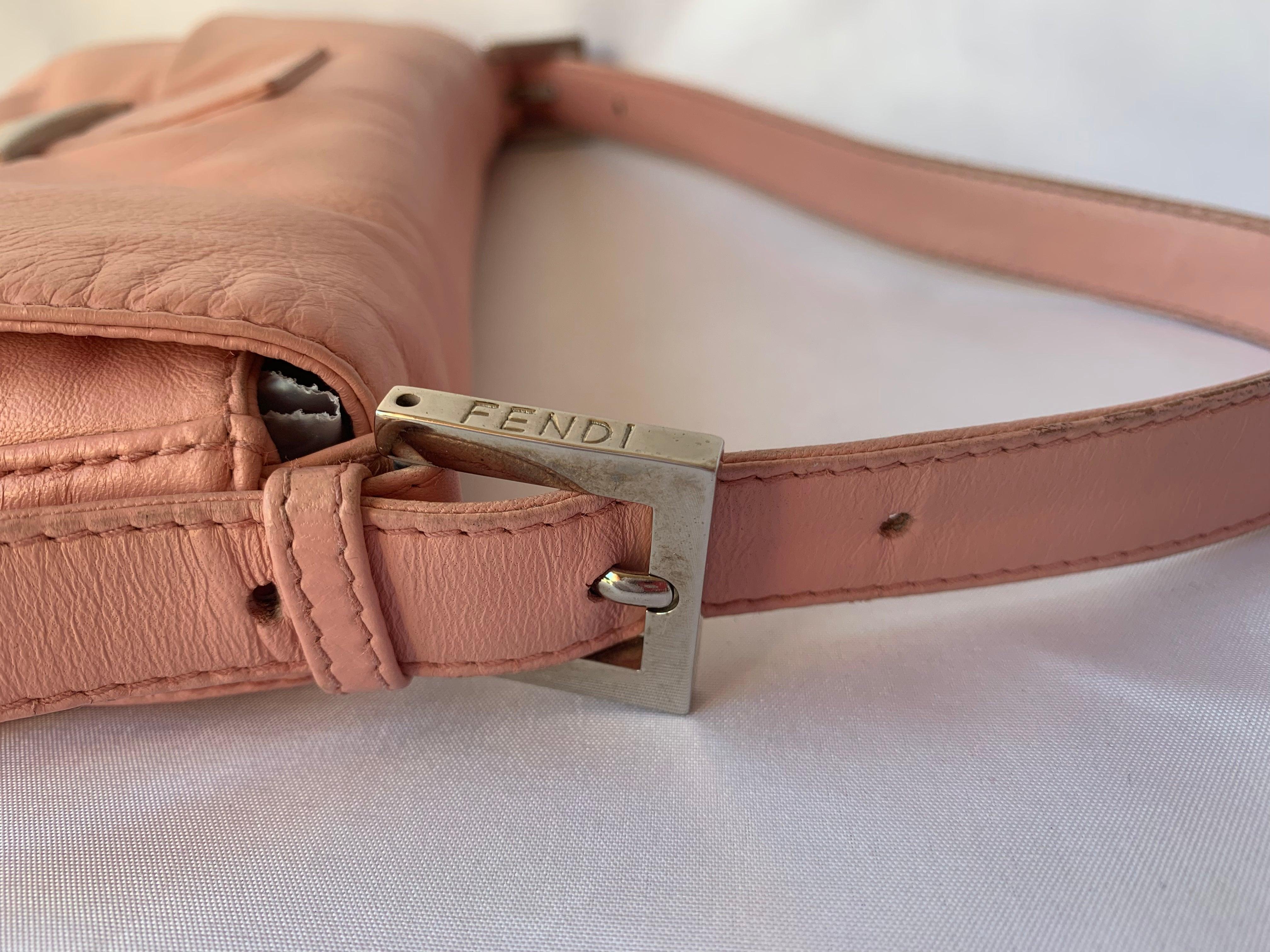 FENDI Baguette Pink Lambskin Leather 2