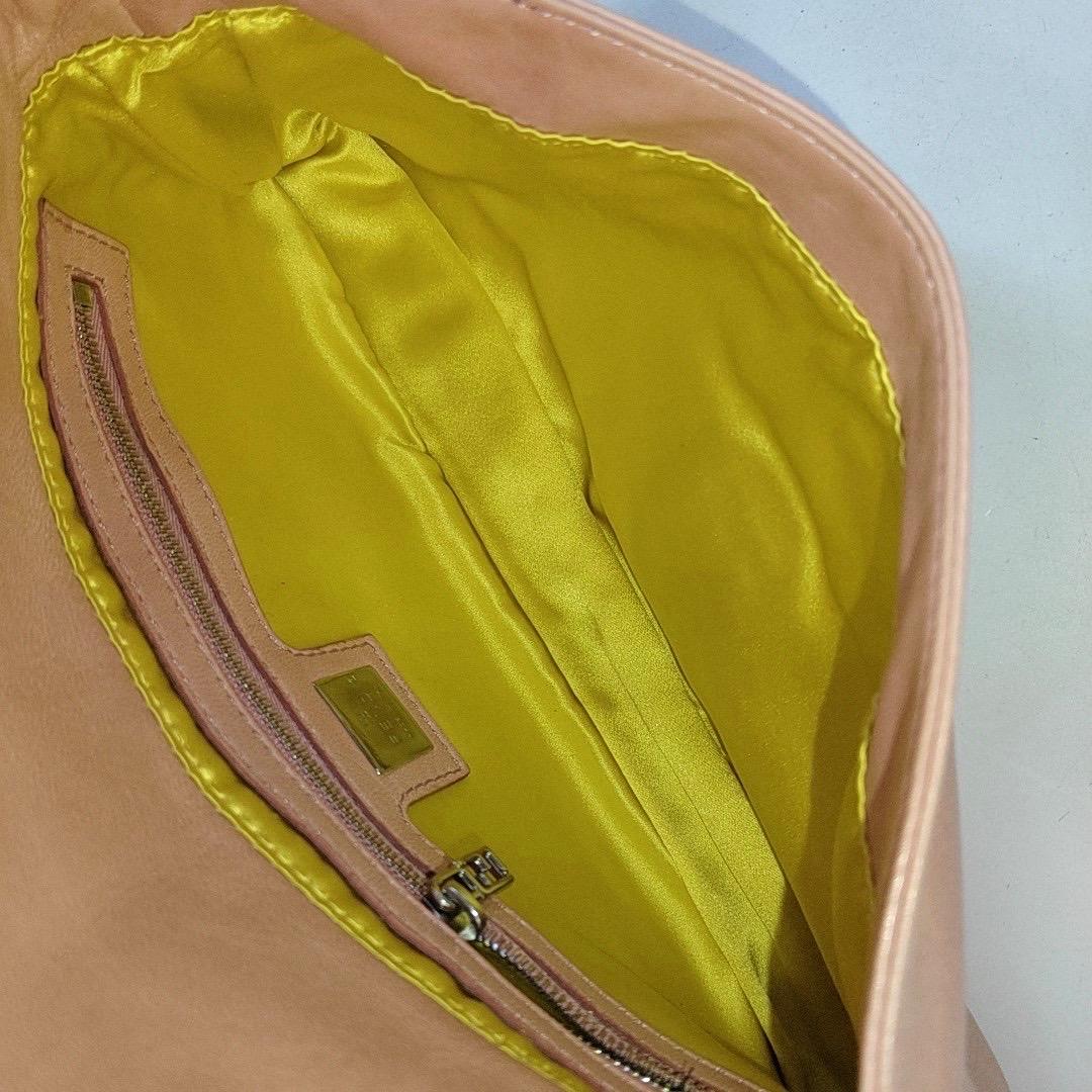 FENDI Baguette Pink Lambskin Leather For Sale 3