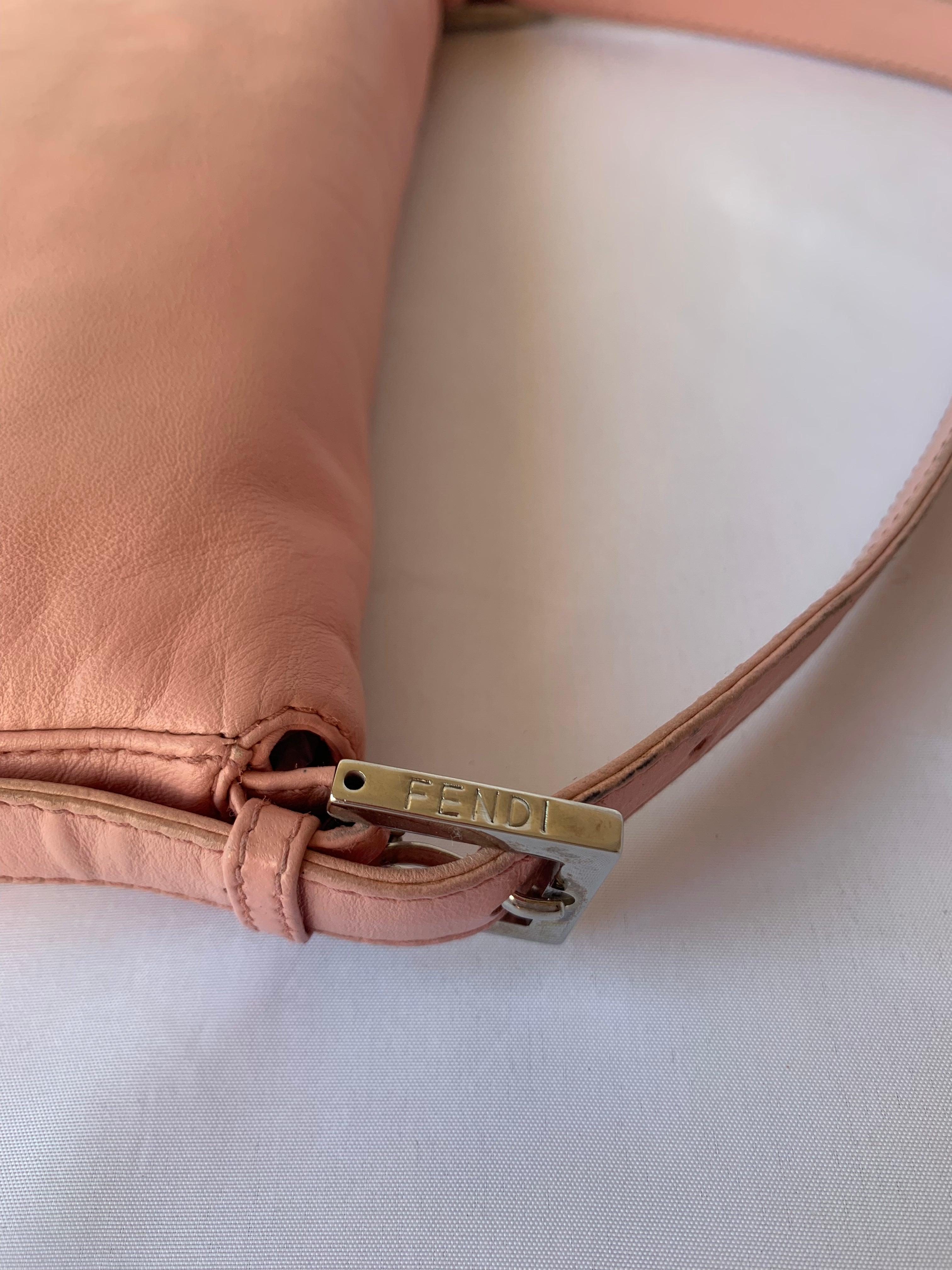FENDI Baguette Pink Lambskin Leather 5