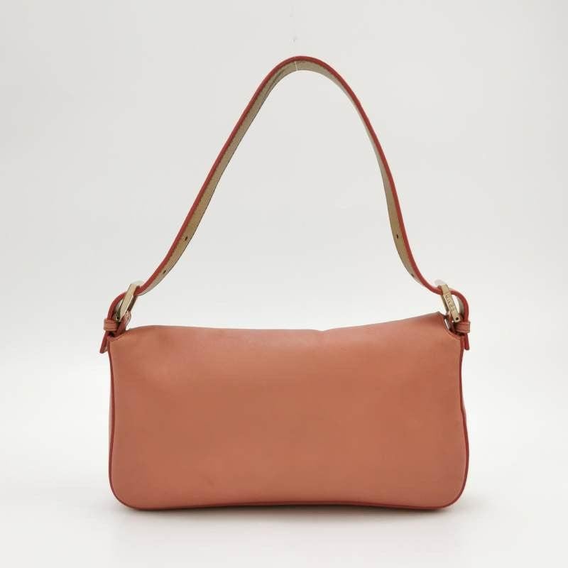 Women's Fendi Baguette Pink Leather with Gold Studded Metal Buckle