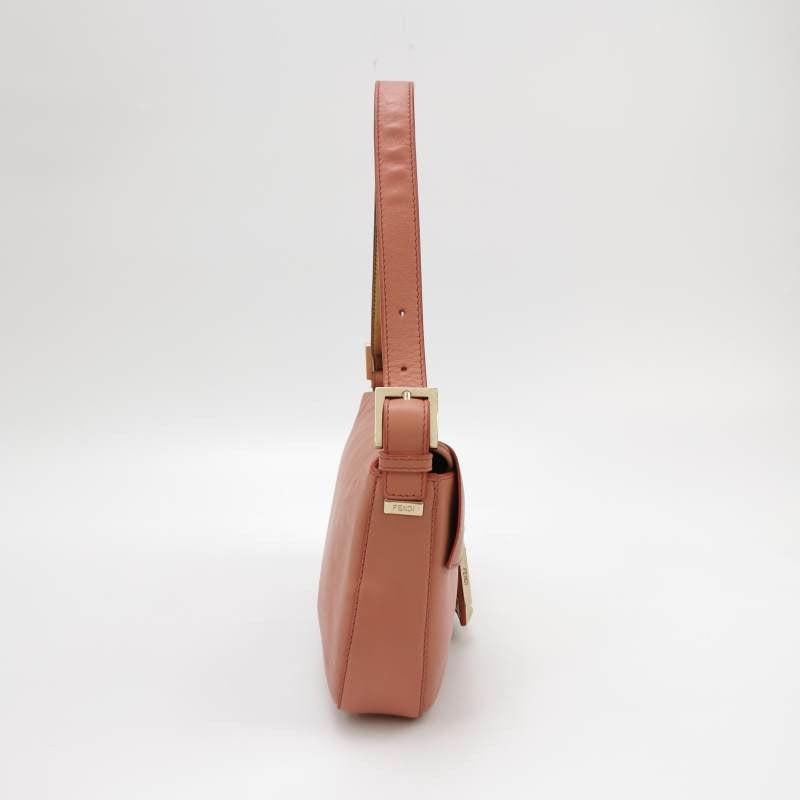 Fendi Baguette Pink Leather with Gold Studded Metal Buckle 1