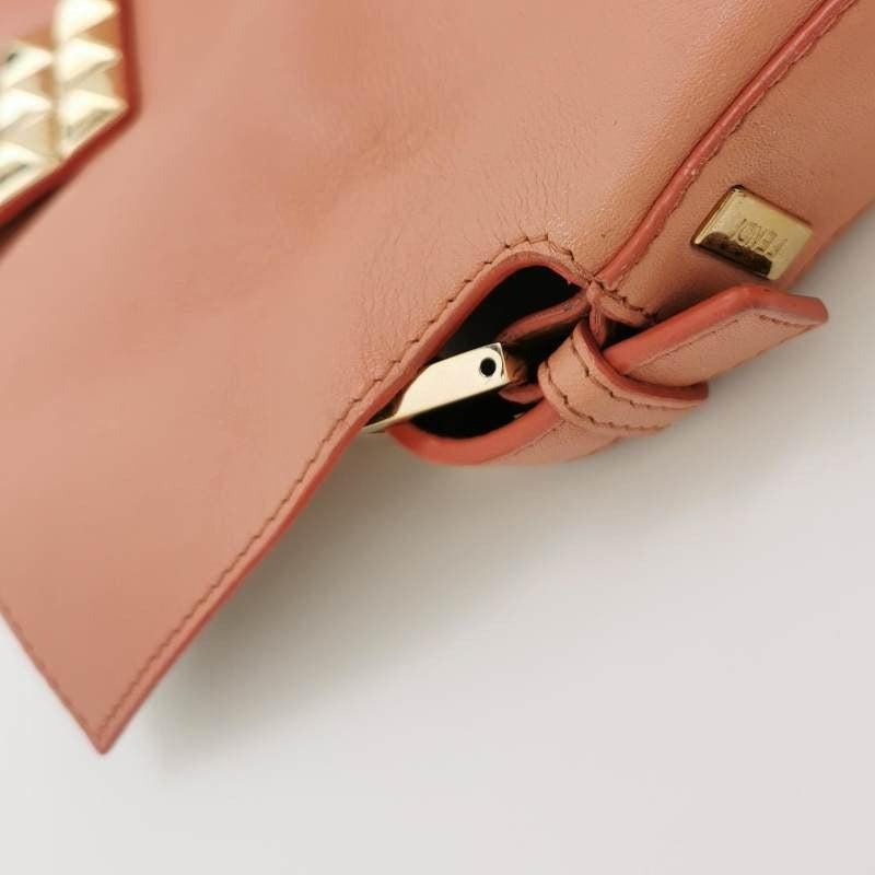 Fendi Baguette Pink Leather with Gold Studded Metal Buckle 2