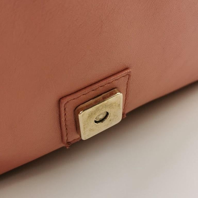 Fendi Baguette Pink Leather with Gold Studded Metal Buckle 3