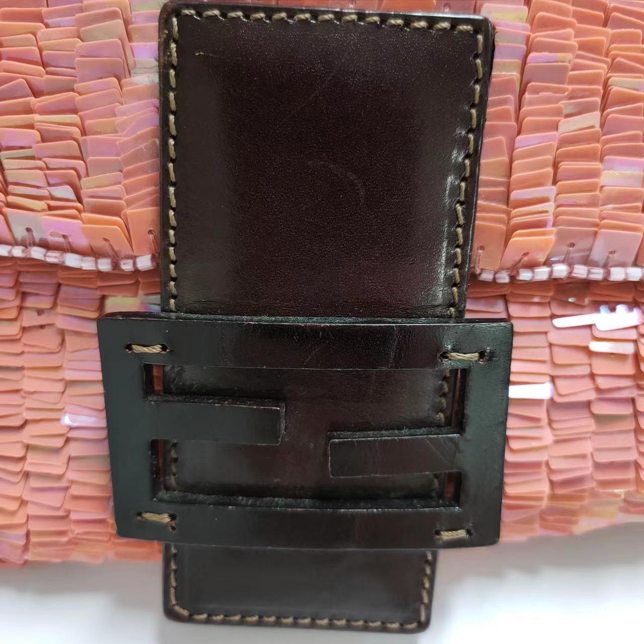 Fendi Baguette Pink Sequins Shoulder Bag 8