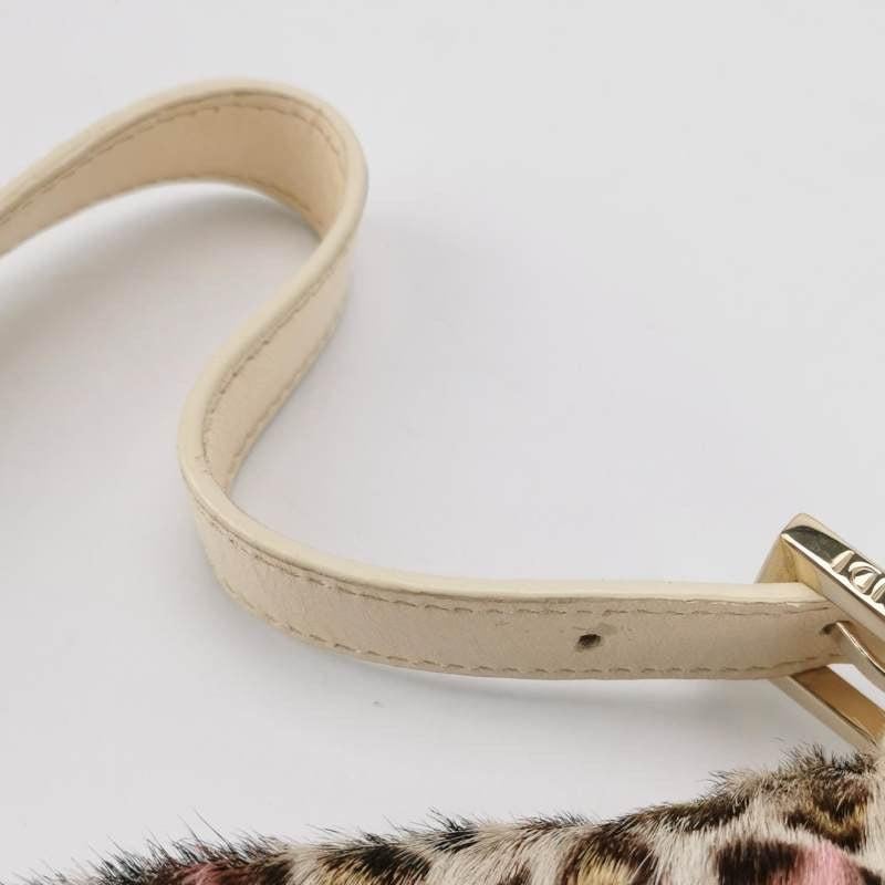 Fendi Baguette Pony-hair Calfskin Leather in leopard print white and Pink 7