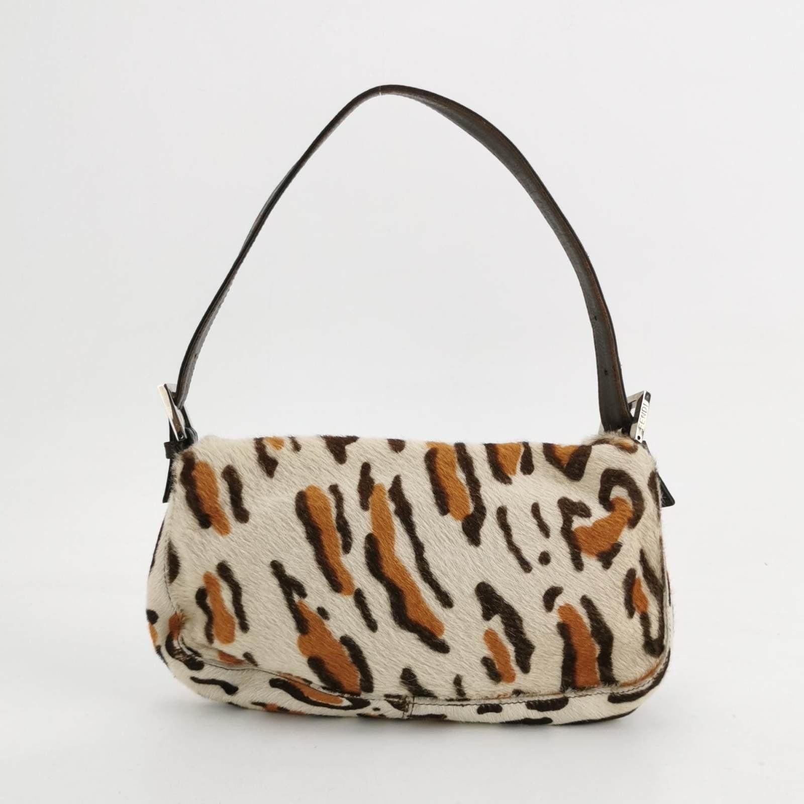 Women's Fendi Baguette Pony hair in leopard print Brown