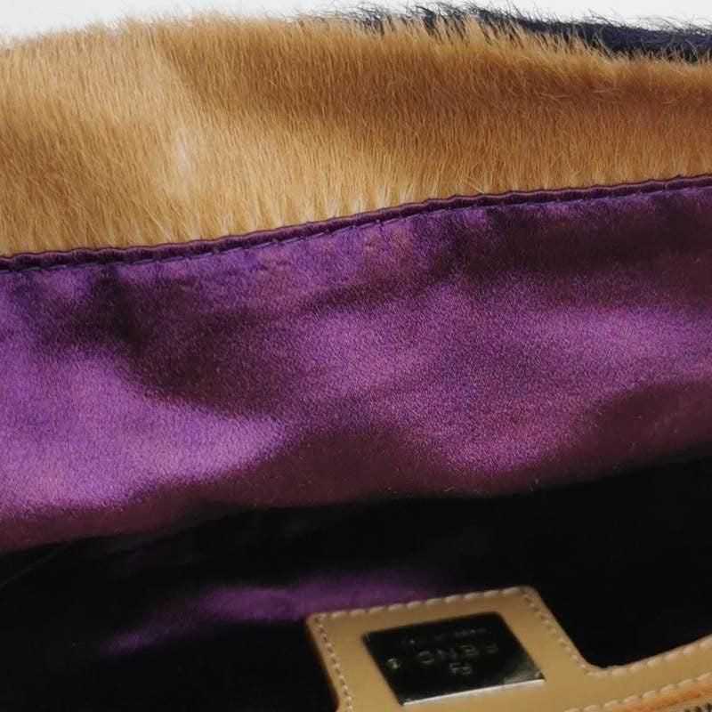 Fendi Baguette Pony-style Calfskin Leather Abstract Geometric Patchwork 6