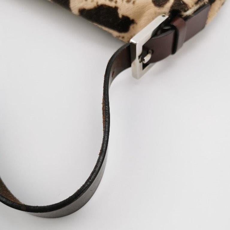 Fendi Baguette Pony-style Calfskin Leather Brown Printed on Beige 10