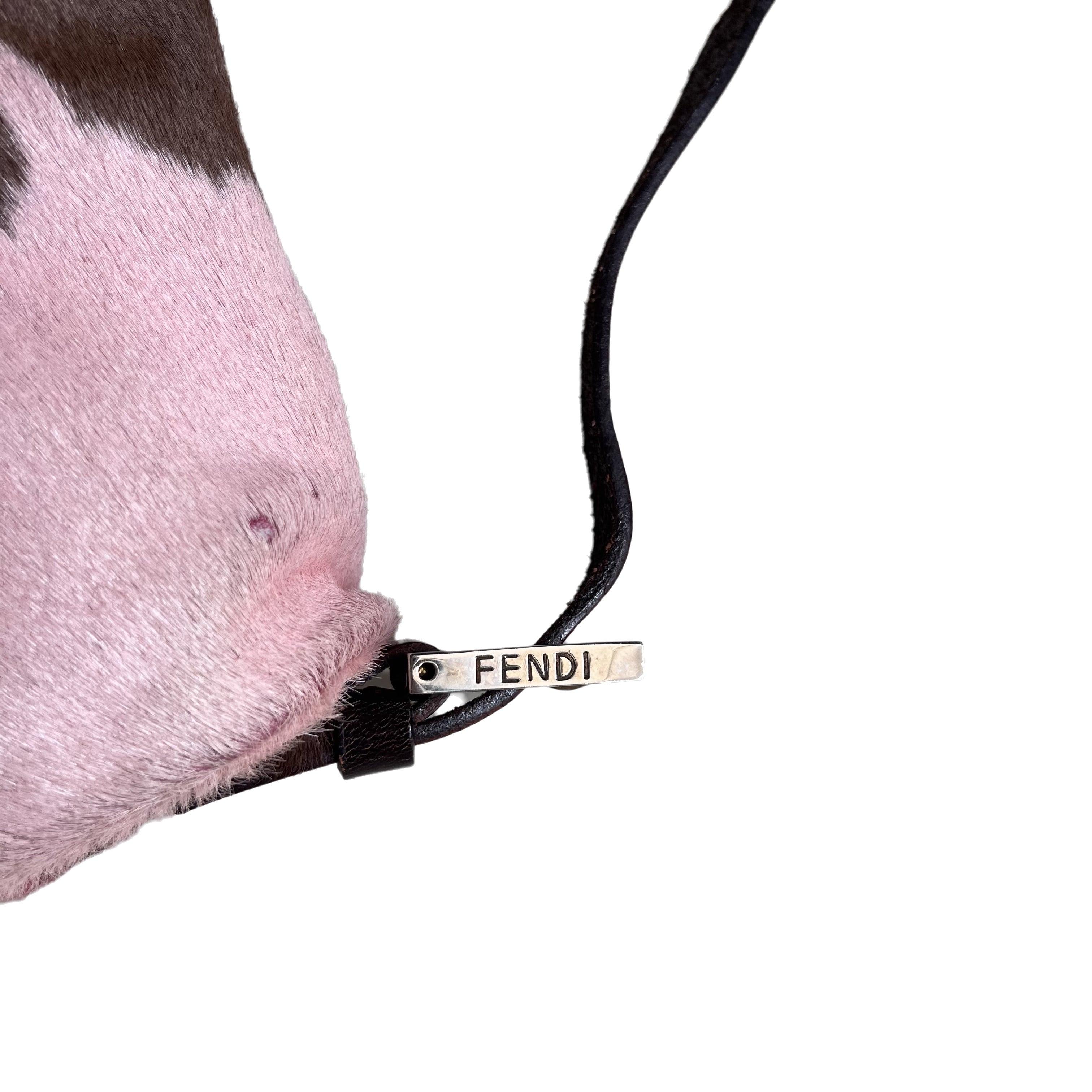 Fendi Baguette Pony-style Calfskin Leather Shoulder Bag in Pink Cow Print 9
