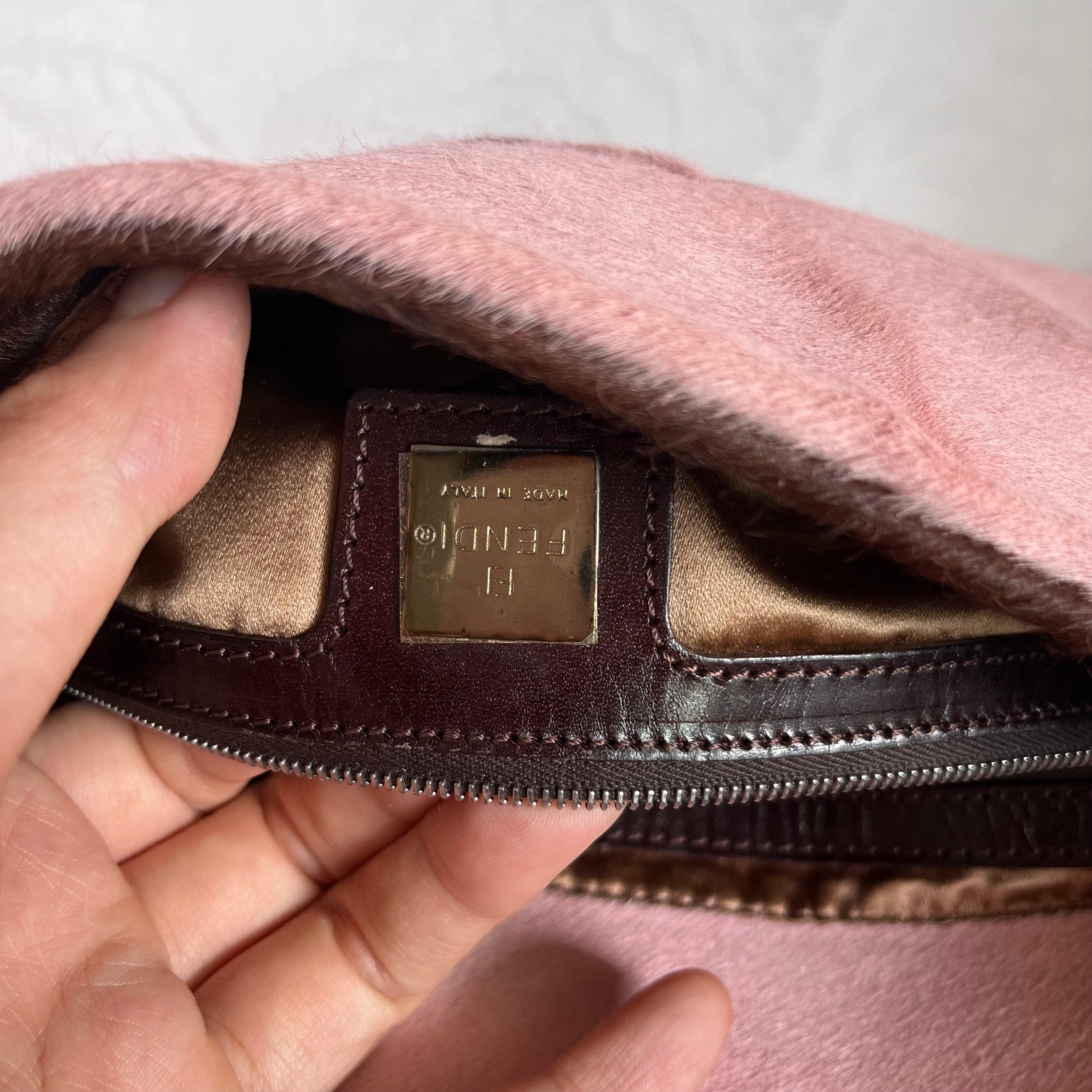 Fendi Baguette Pony-style Calfskin Leather Shoulder Bag in Pink Cow Print 13