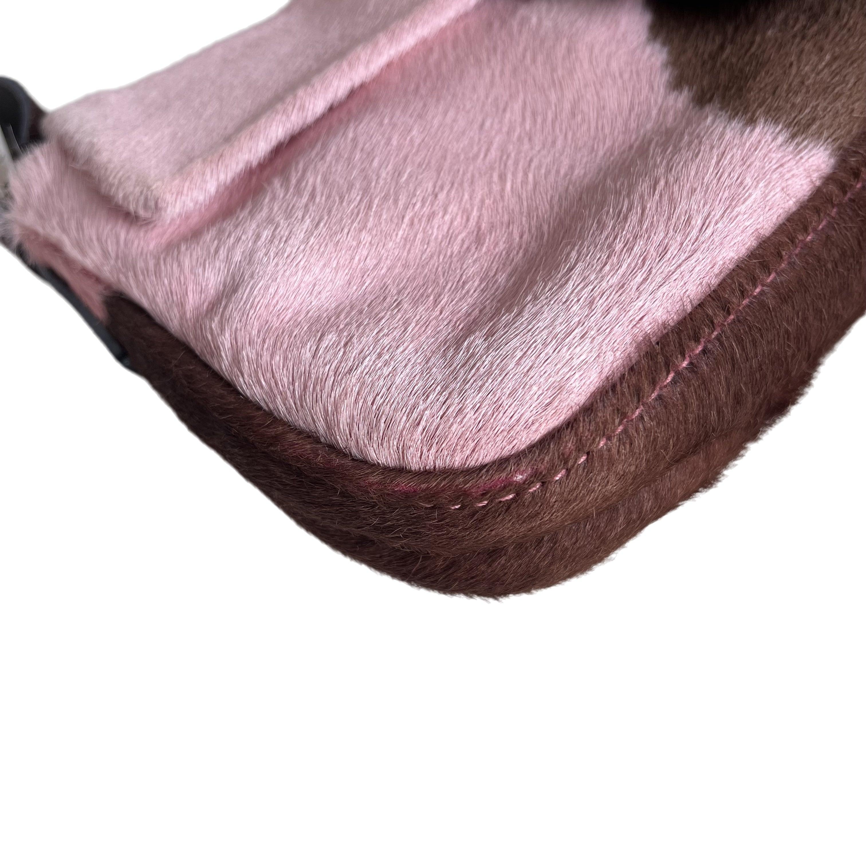 Fendi Baguette Pony-style Calfskin Leather Shoulder Bag in Pink Cow Print 5