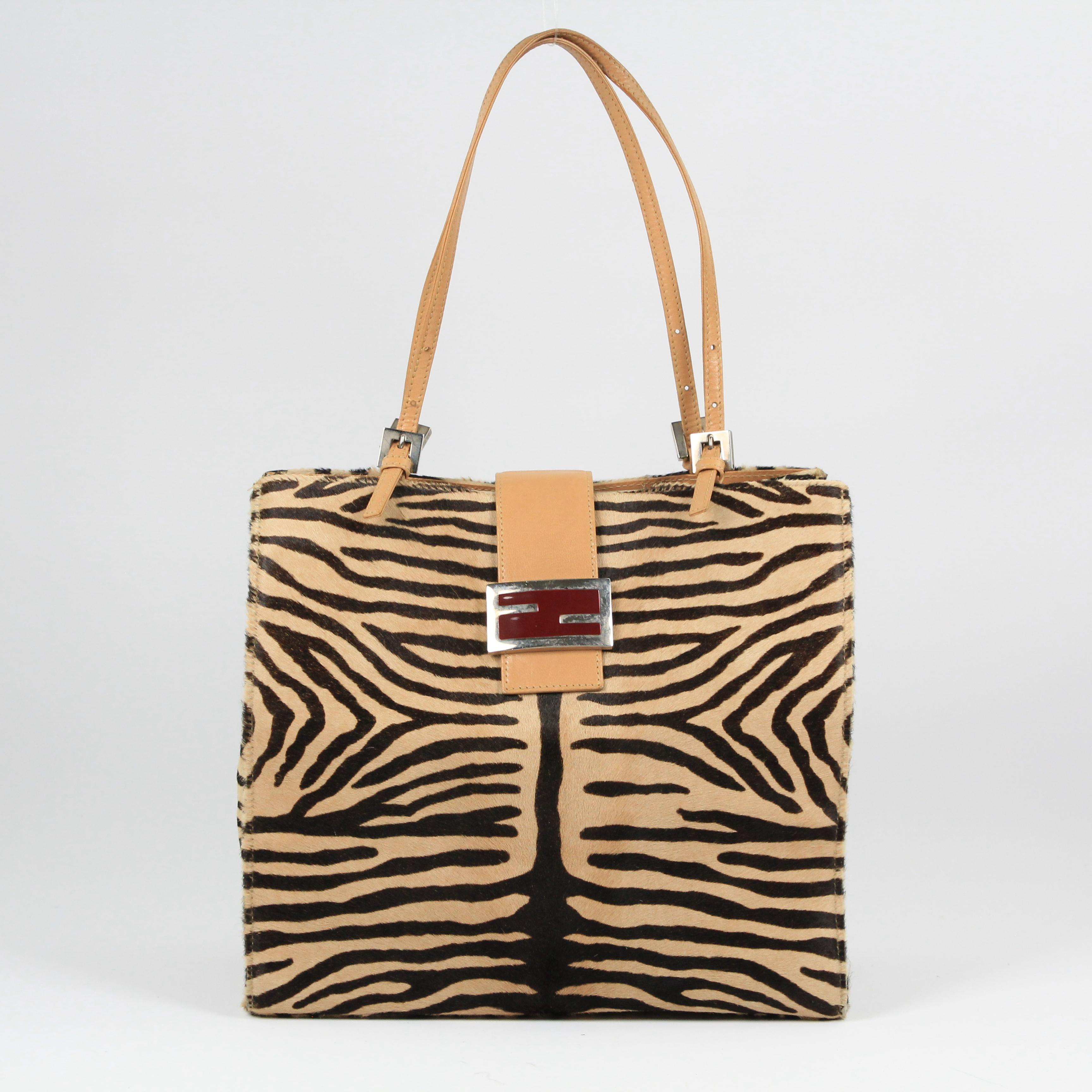 Fendi Baguette pony-style calfskin tote For Sale 11
