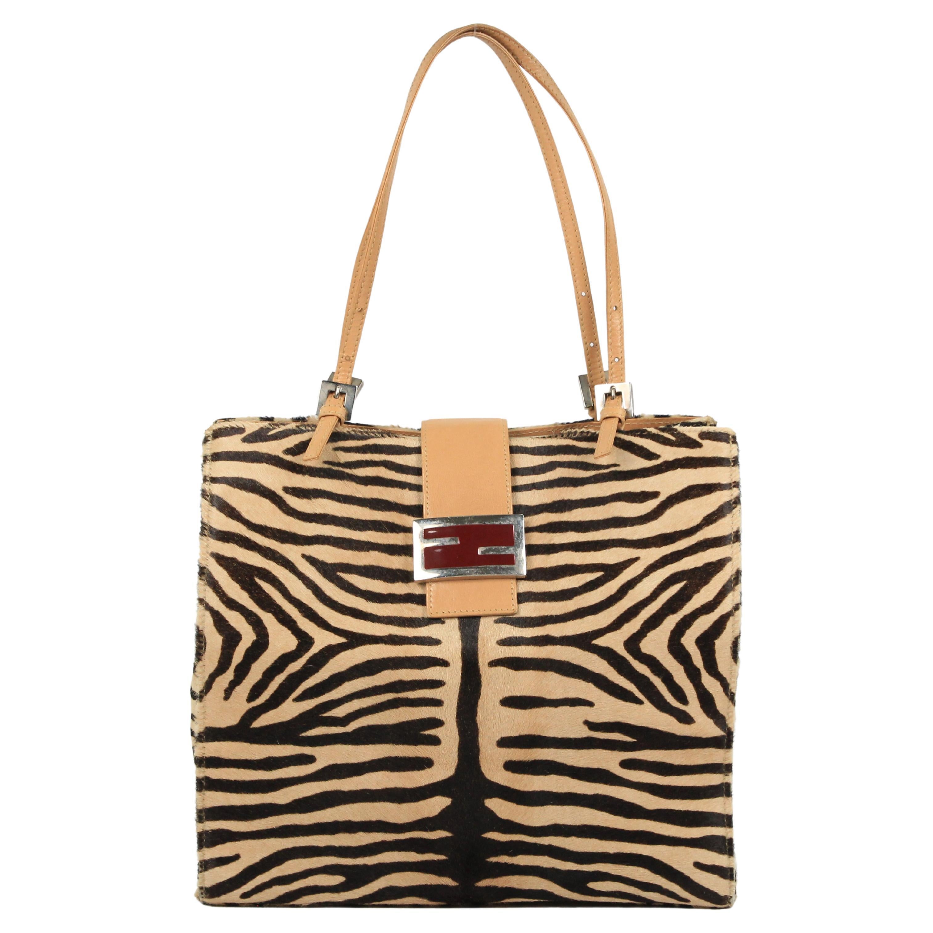 Fendi Baguette pony-style calfskin tote For Sale